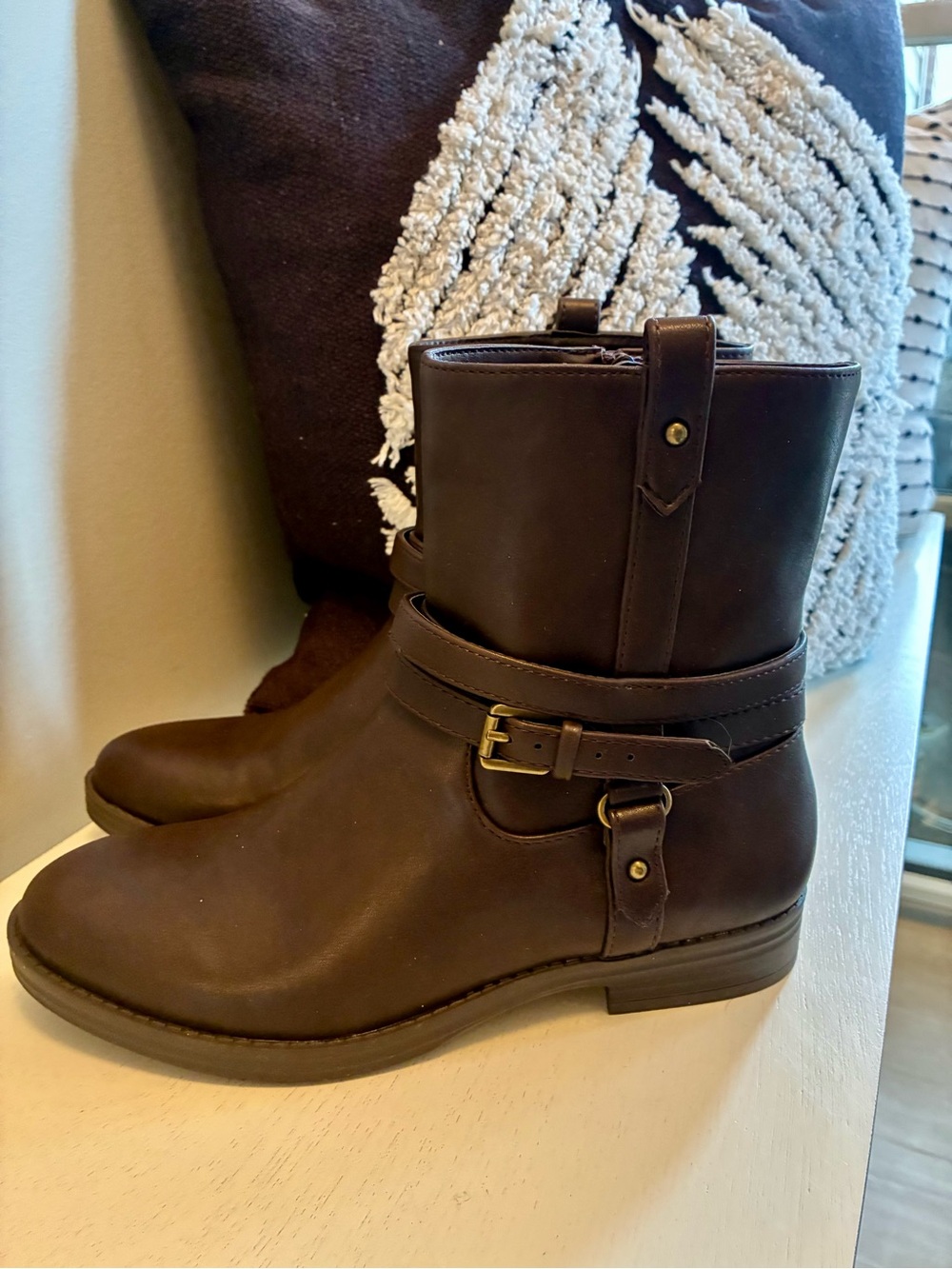 Women's Dark Brown Leather Ankle Boots - Size 6